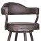 Armen Living Justin 30" Bar Height Swivel Vintage Brown Faux Leather Bar Stool with Brown Metal Legs LCJTBABRBR30 - alternate 4